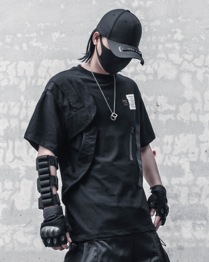 Techwear Functional Patchwork Cargo T-Shirt