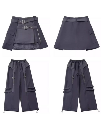 Techwear Girl Jacket And Skirt Cargo Pants Set（Sold Separately）