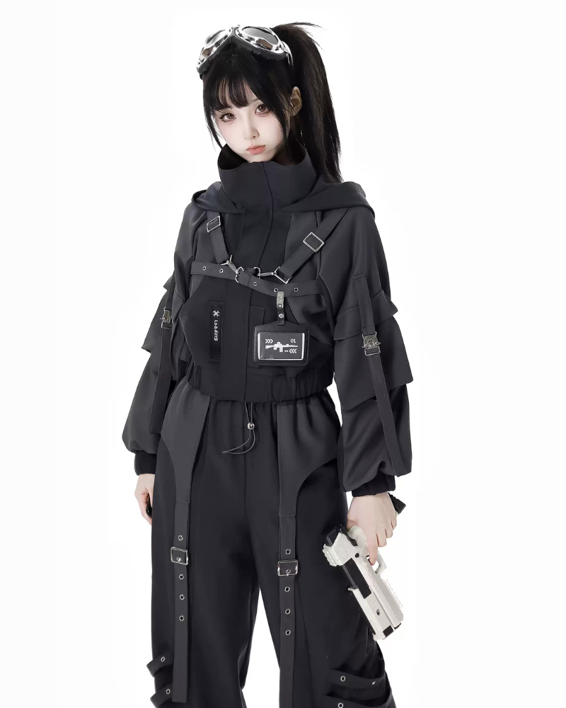 Techwear Girl Jacket And Skirt Cargo Pants Set（Sold Separately）