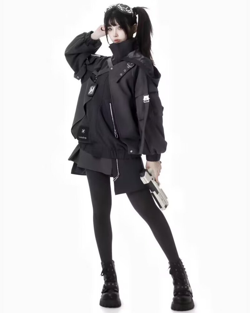 Techwear Girl Jacket And Skirt Cargo Pants Set（Sold Separately）