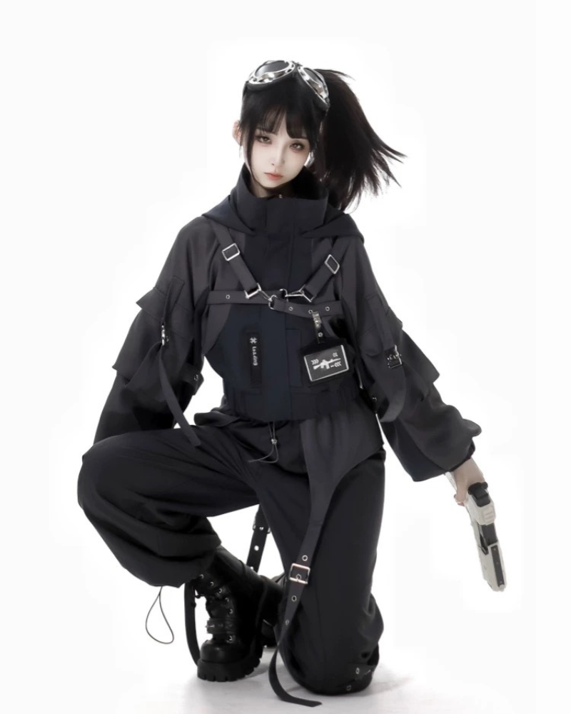 Techwear Girl Jacket And Skirt Cargo Pants Set（Sold Separately）