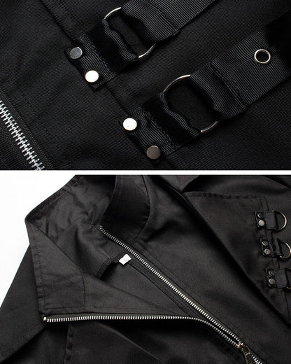 Techwear Punk Ribbons Unisex Long Coat