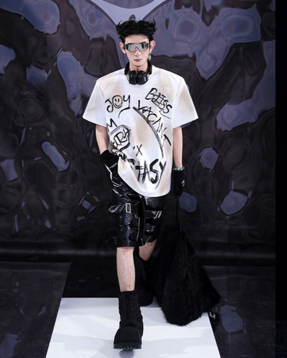 Techwear Heavy Buckled PU Leather Shorts