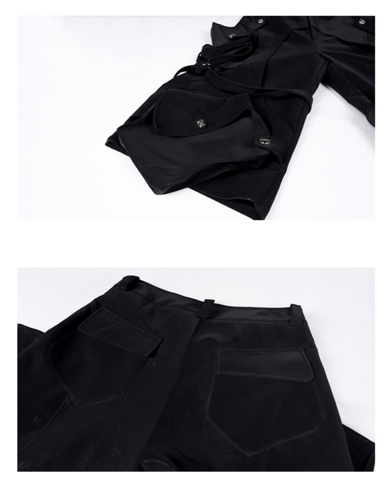 Techwear Heavy Deconstructed Y2K Cropped Pants