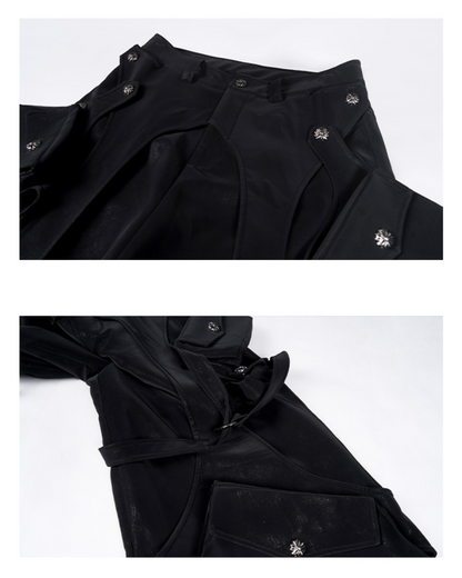 Techwear Heavy Deconstructed Y2K Cropped Pants