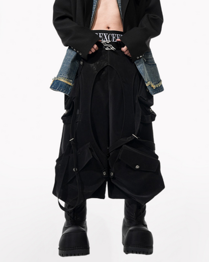 Techwear Heavy Deconstructed Y2K Cropped Pants