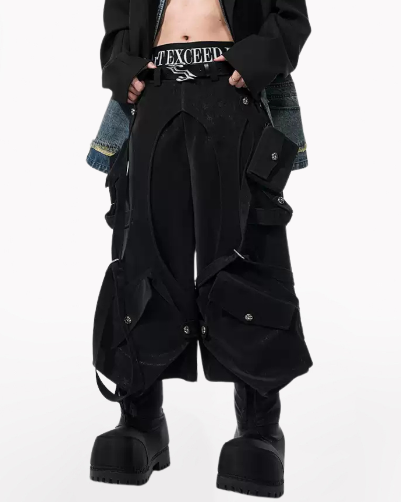 Techwear Heavy Deconstructed Y2K Cropped Pants