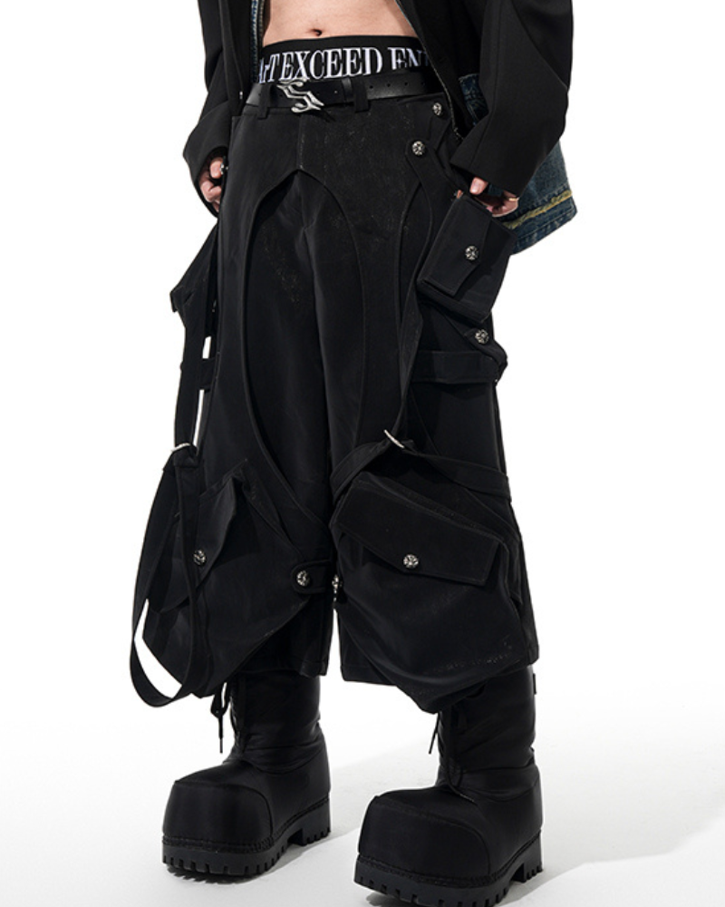 Techwear Heavy Deconstructed Y2K Cropped Pants