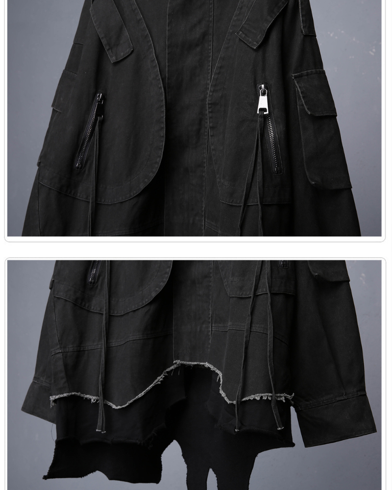 Techwear Heavyweight Fake Two-Piece Cargo Jacket