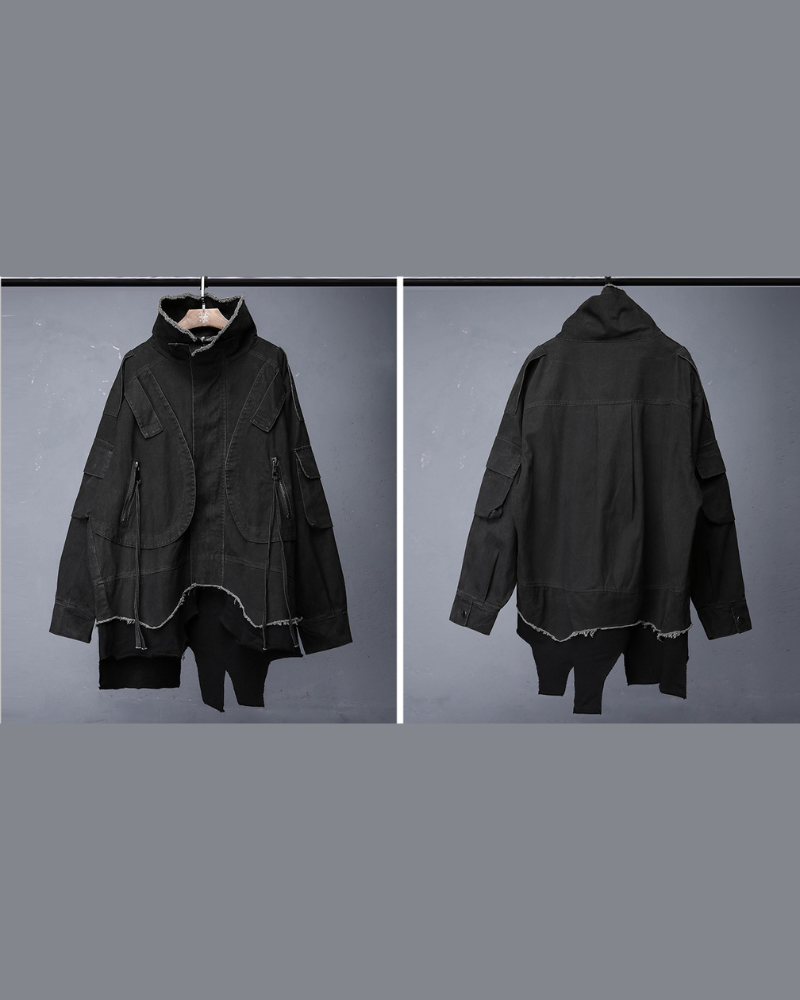 Techwear Heavyweight Fake Two-Piece Cargo Jacket