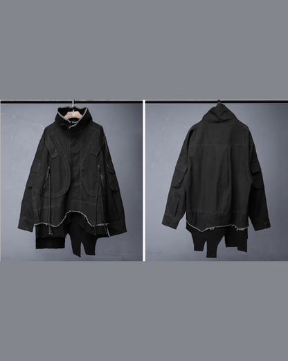 Techwear Heavyweight Fake Two-Piece Cargo Jacket