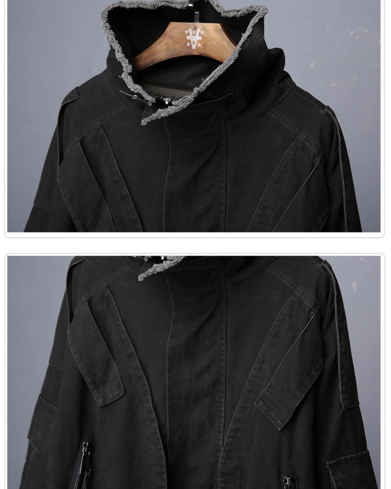 Techwear Heavyweight Fake Two-Piece Cargo Jacket