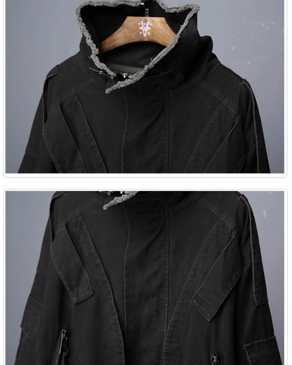 Techwear Heavyweight Fake Two-Piece Cargo Jacket