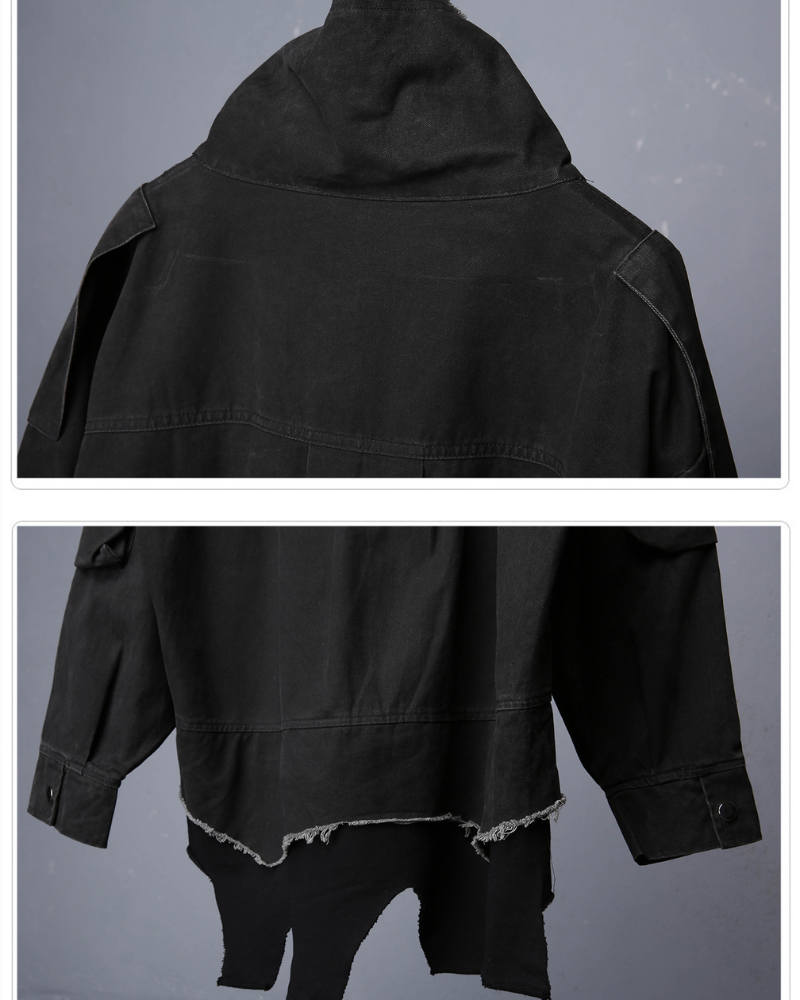 Techwear Heavyweight Fake Two-Piece Cargo Jacket