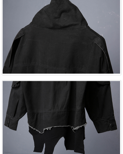 Techwear Heavyweight Fake Two-Piece Cargo Jacket