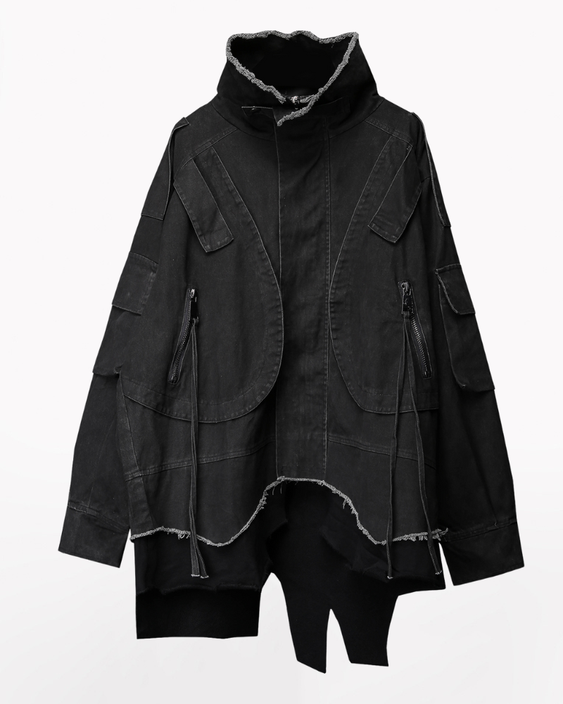 Techwear Heavyweight Fake Two-Piece Cargo Jacket