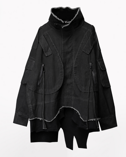 Techwear Heavyweight Fake Two-Piece Cargo Jacket