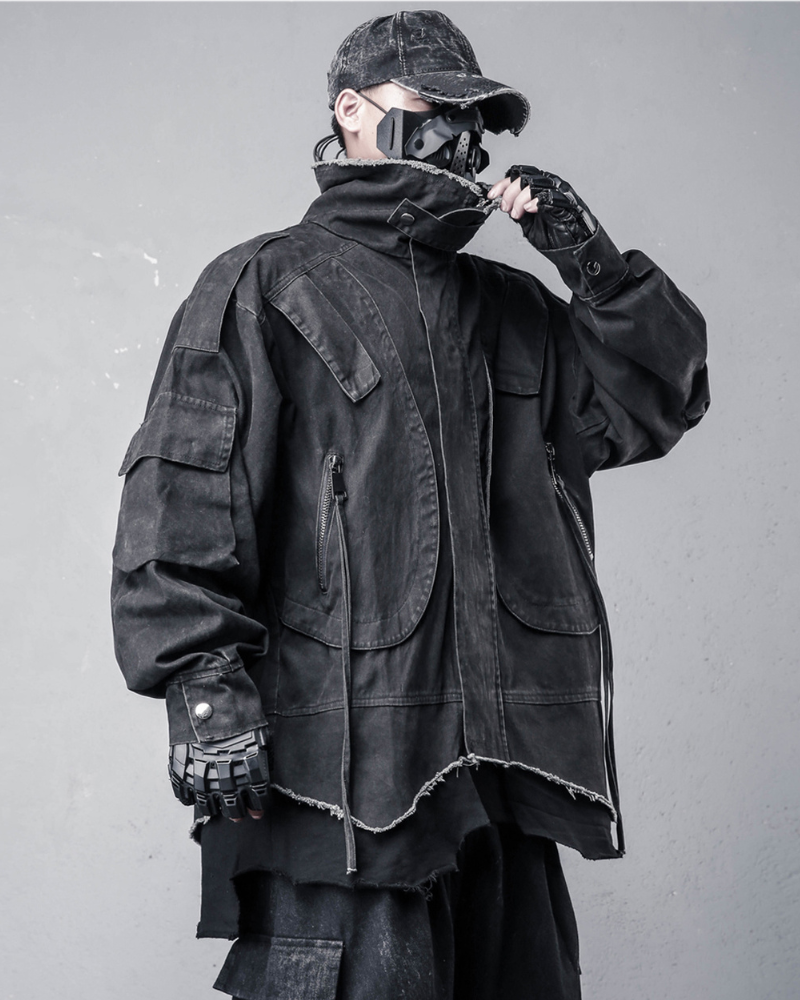 Techwear Heavyweight Fake Two-Piece Cargo Jacket