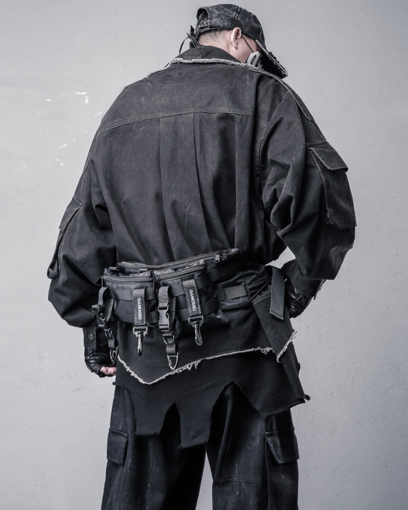 Techwear Heavyweight Fake Two-Piece Cargo Jacket