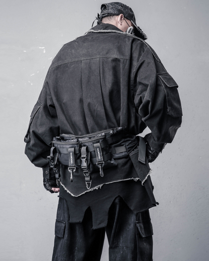 Techwear Heavyweight Fake Two-Piece Cargo Jacket