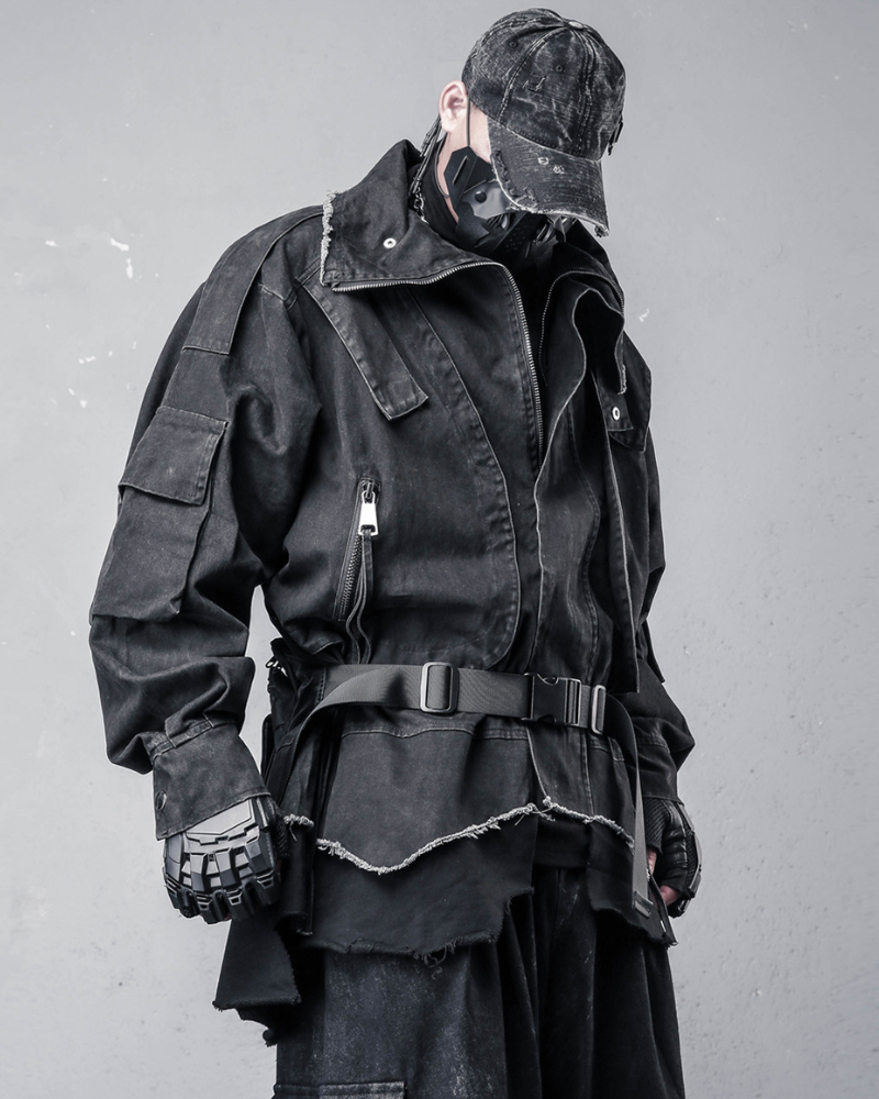 Techwear Heavyweight Fake Two-Piece Cargo Jacket