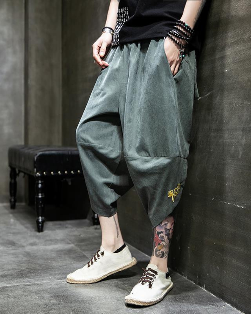 Techwear Japanese Crop Hakama Pants