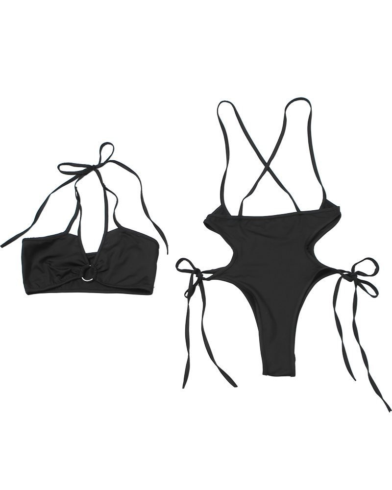 Techwear Lace-up Cut-out Bodysuit