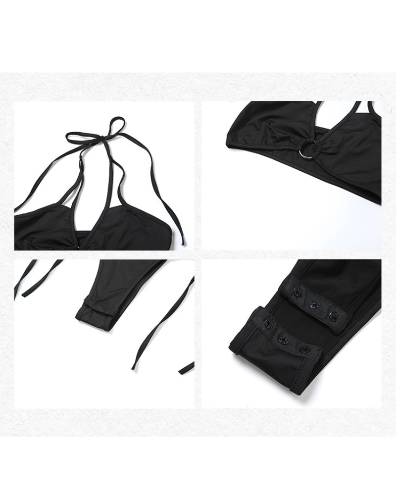 Techwear Lace-up Cut-out Bodysuit