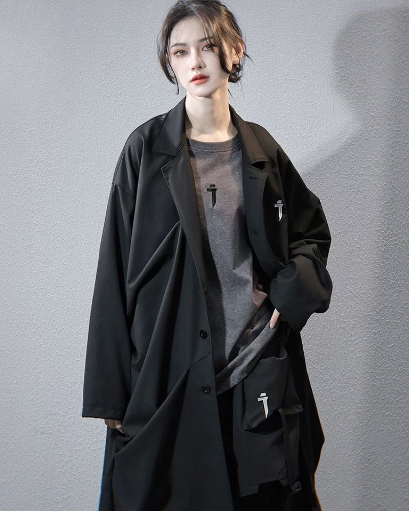 Techwear Loose Casual Unisex Trench Coat