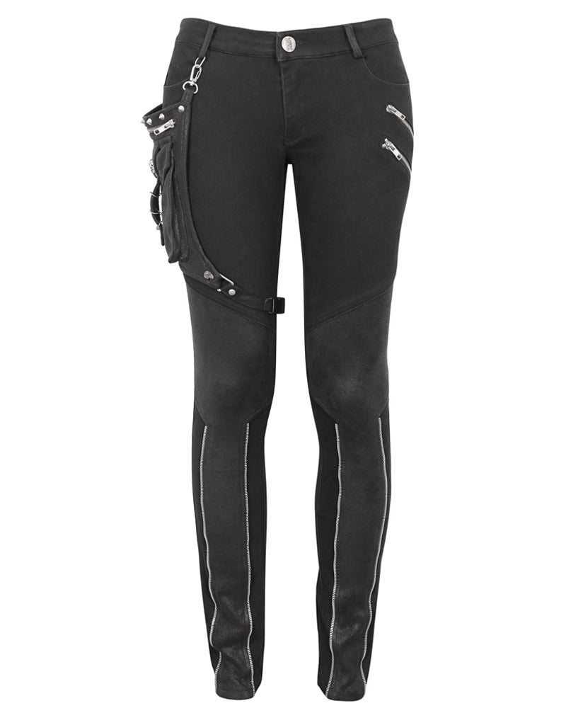 Techwear Men Patchwork Zipper Punk Pants