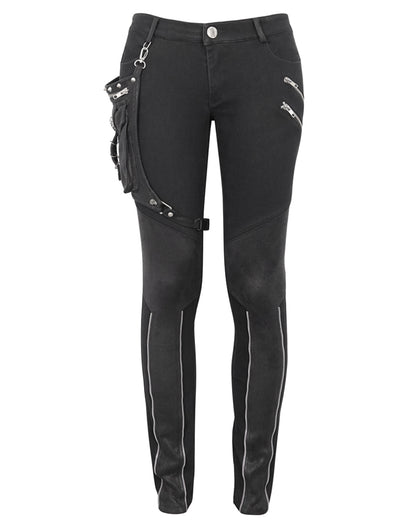 Techwear Men Patchwork Zipper Punk Pants