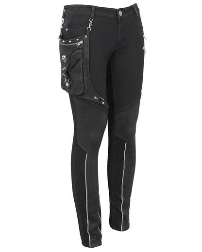Techwear Men Patchwork Zipper Punk Pants