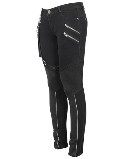Techwear Men Patchwork Zipper Punk Pants