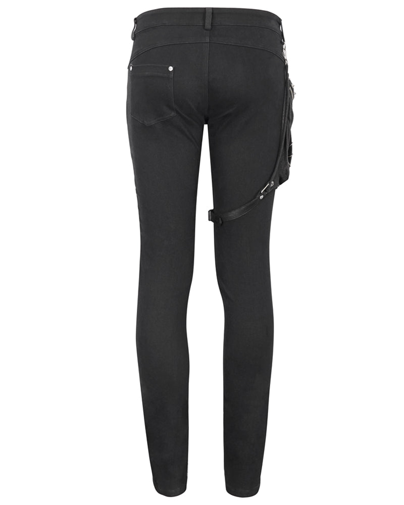 Techwear Men Patchwork Zipper Punk Pants