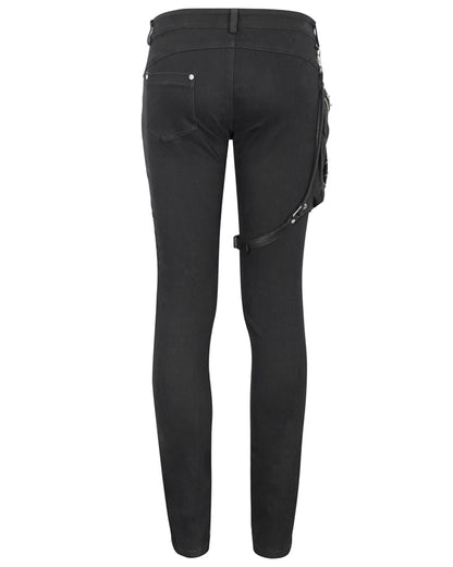Techwear Men Patchwork Zipper Punk Pants