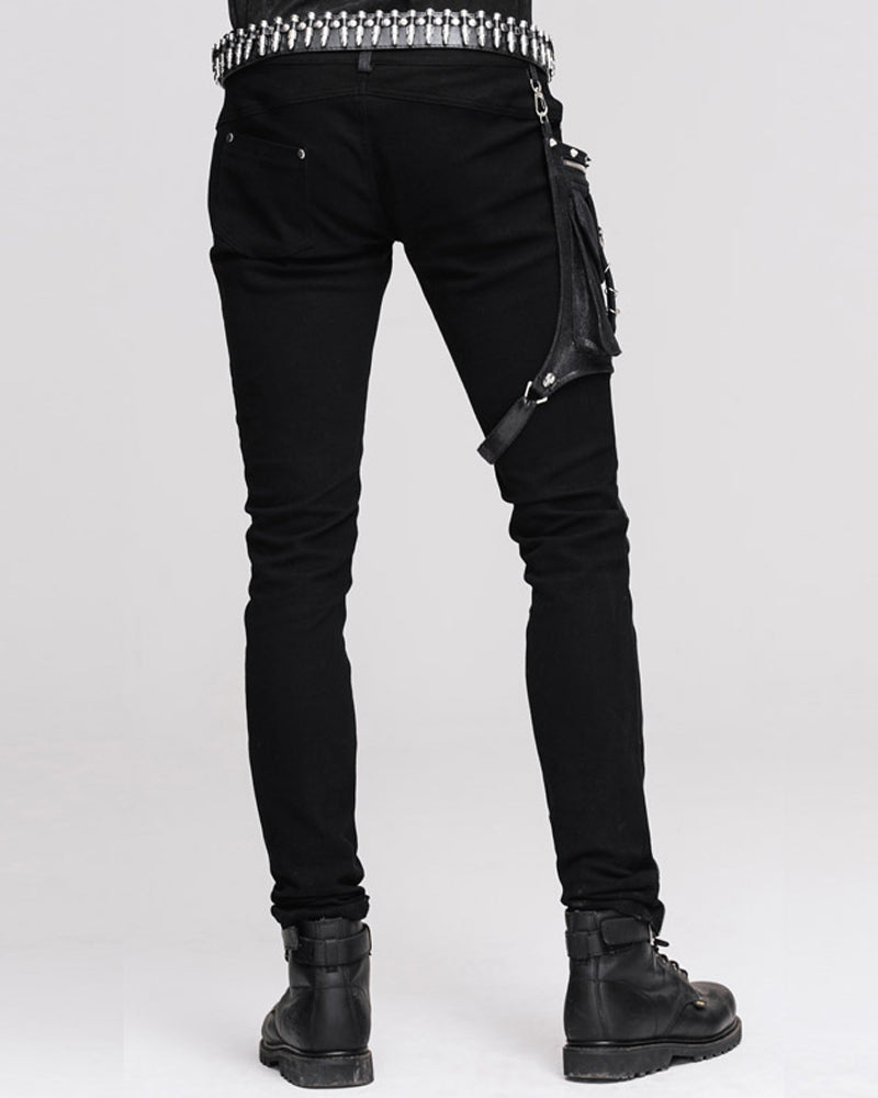 Techwear Men Patchwork Zipper Punk Pants