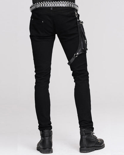 Techwear Men Patchwork Zipper Punk Pants