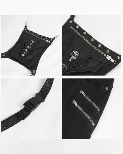 Techwear Men Patchwork Zipper Punk Pants