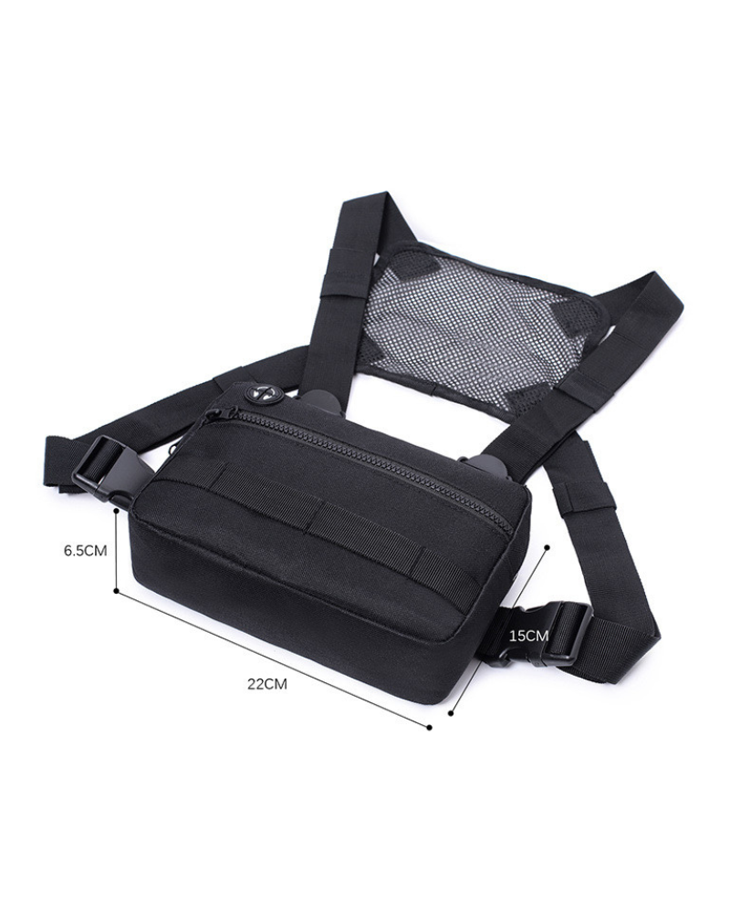 Techwear Mesh Zipper Sports Chest Bag