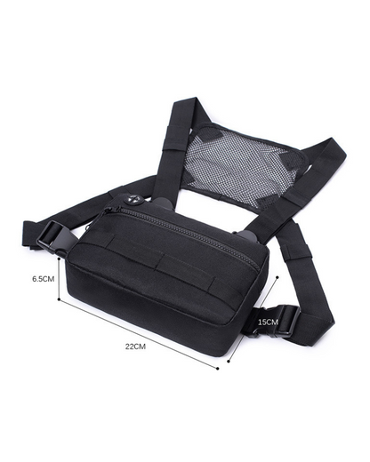 Techwear Mesh Zipper Sports Chest Bag