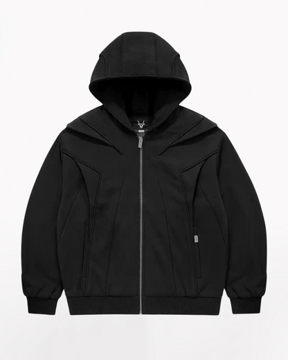 Techwear Multilayer Tactical Zip-up Hoodie