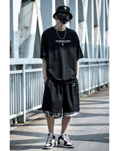 Techwear Patchwork Men Cargo Shorts