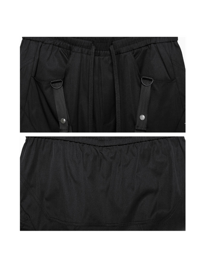 Techwear Patchwork Zipper Cargo Shorts