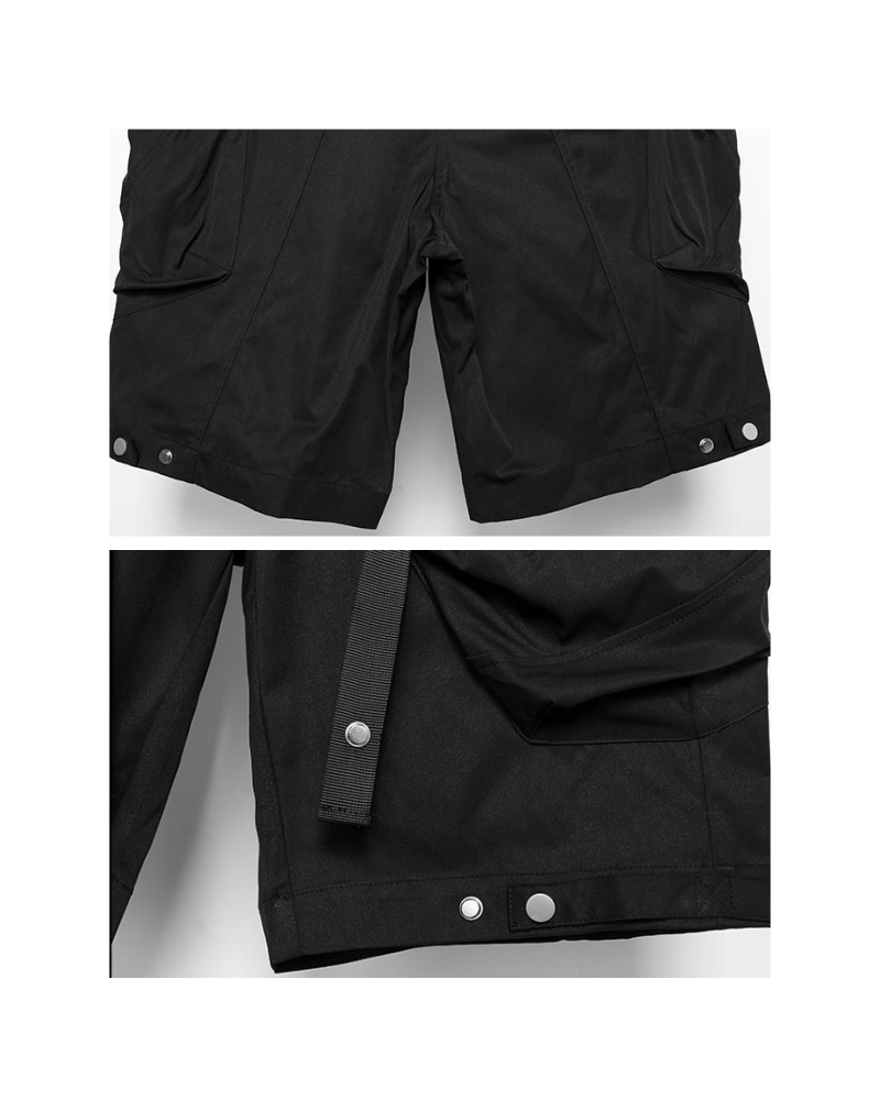 Techwear Patchwork Zipper Cargo Shorts