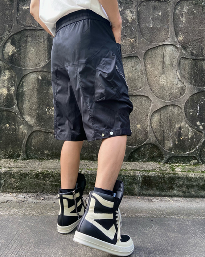 Techwear Patchwork Zipper Cargo Shorts