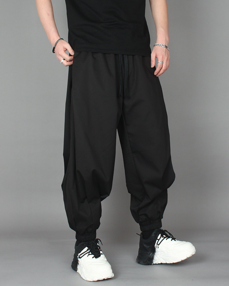 Techwear Plaid Harem Hakama Pants