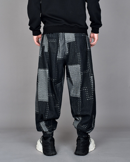 Techwear Plaid Harem Hakama Pants