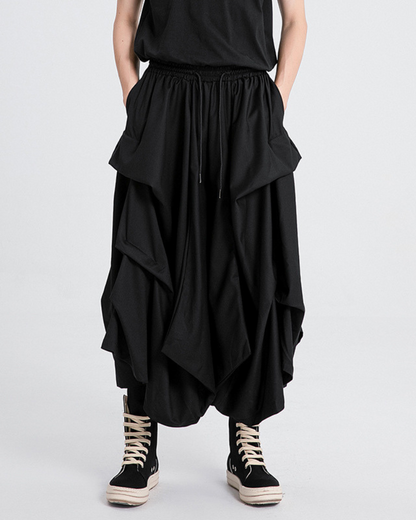 Techwear Pleated Hakama Pants