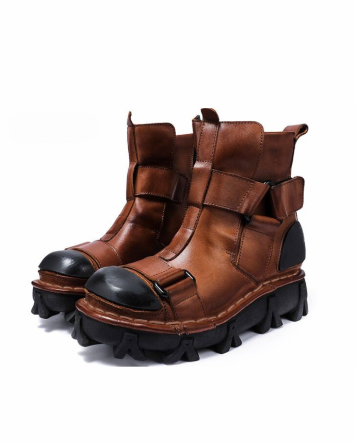 Techwear Punk Style Unisex Motorcycle Platform Boots