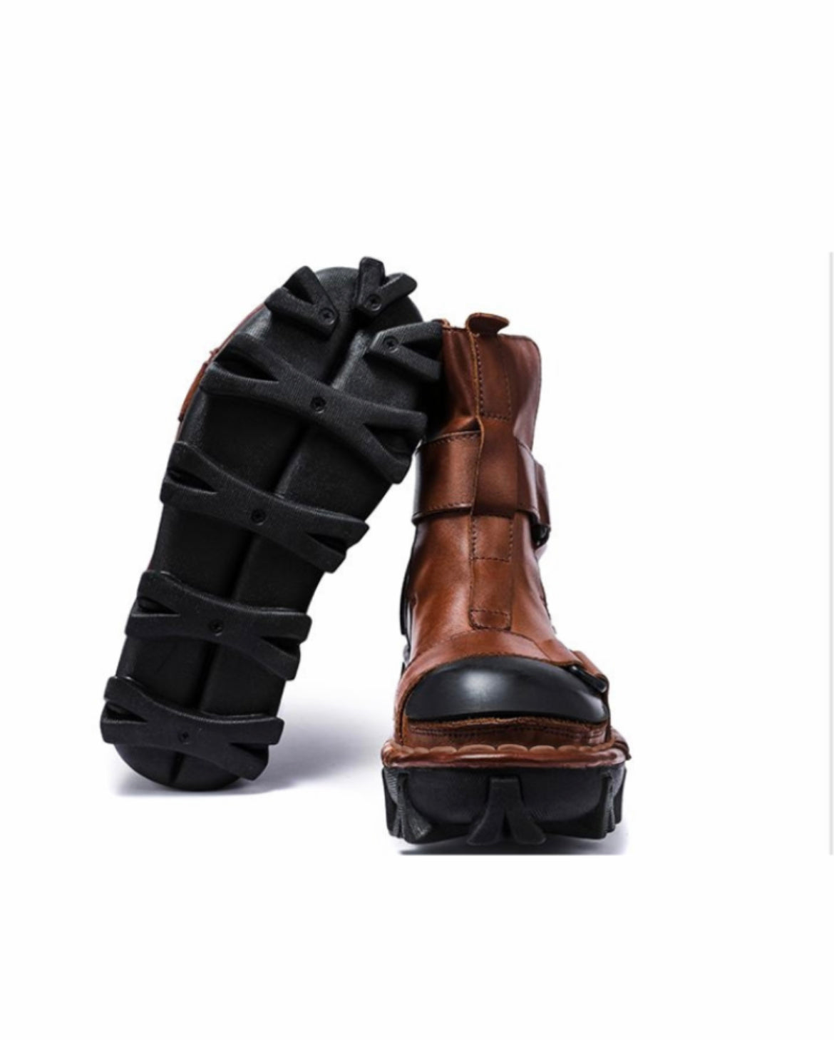 Techwear Punk Style Unisex Motorcycle Platform Boots